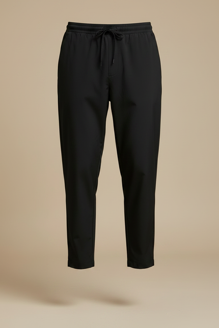 Pantalon Parachute Noir Coupe Droite Cordon Homme - Polyester - vue 3