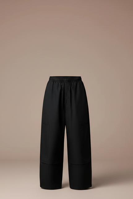 Pantalon Parachute Noir Ample Cargo Enfant Décontracté - Polyester - vue 3
