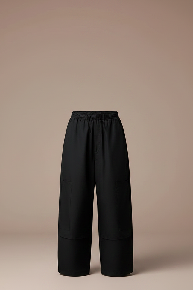 Pantalon Parachute Noir Ample Cargo Enfant Décontracté - Polyester - vue 3