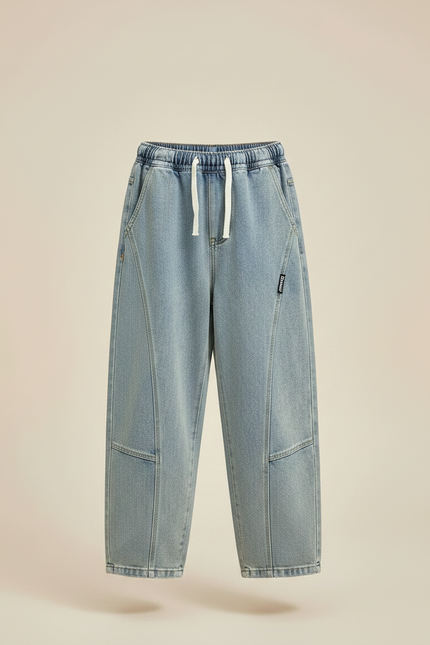 Pantalon Parachute Denim Bleu Ample Garçon Décontracté - Jean - vue 3
