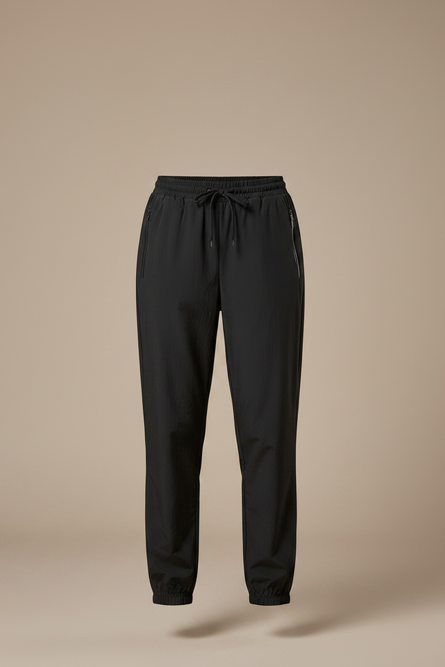 Pantalon Parachute Noir Fluide Décontracté Femme - Polyester - vue 3