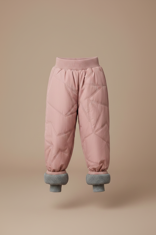Pantalon Parachute Rose Matelassé Étoiles Enfant Doublé - Polyester - vue 3
