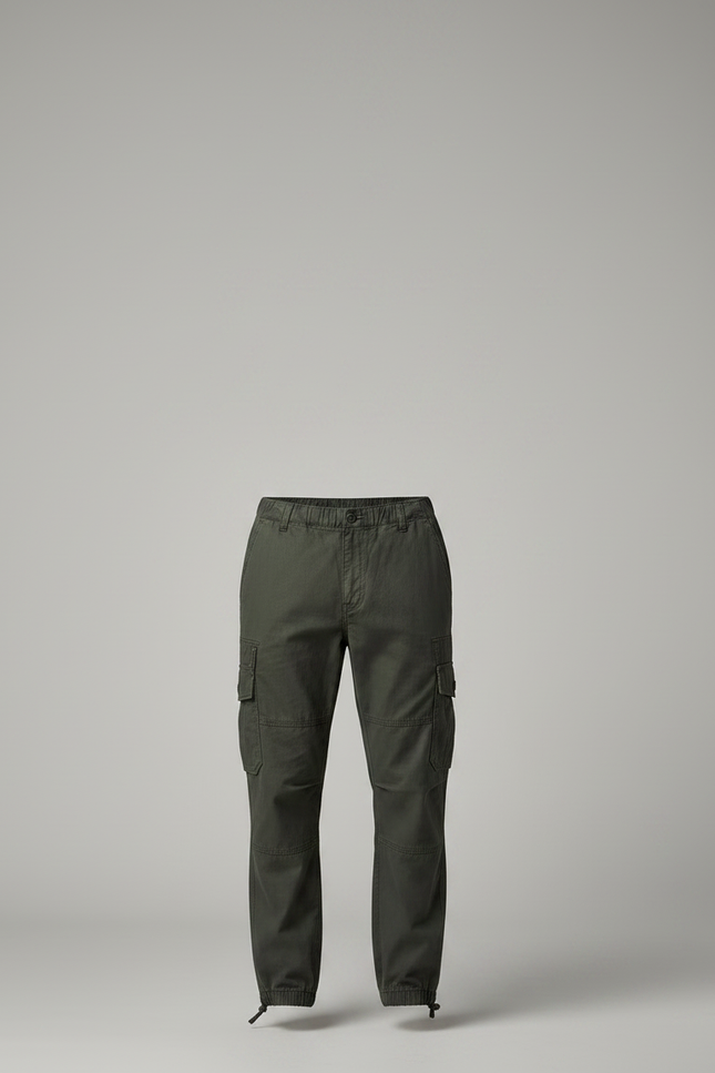 Pantalon Parachute Kaki Cargo Coton Ample Homme - vue 3
