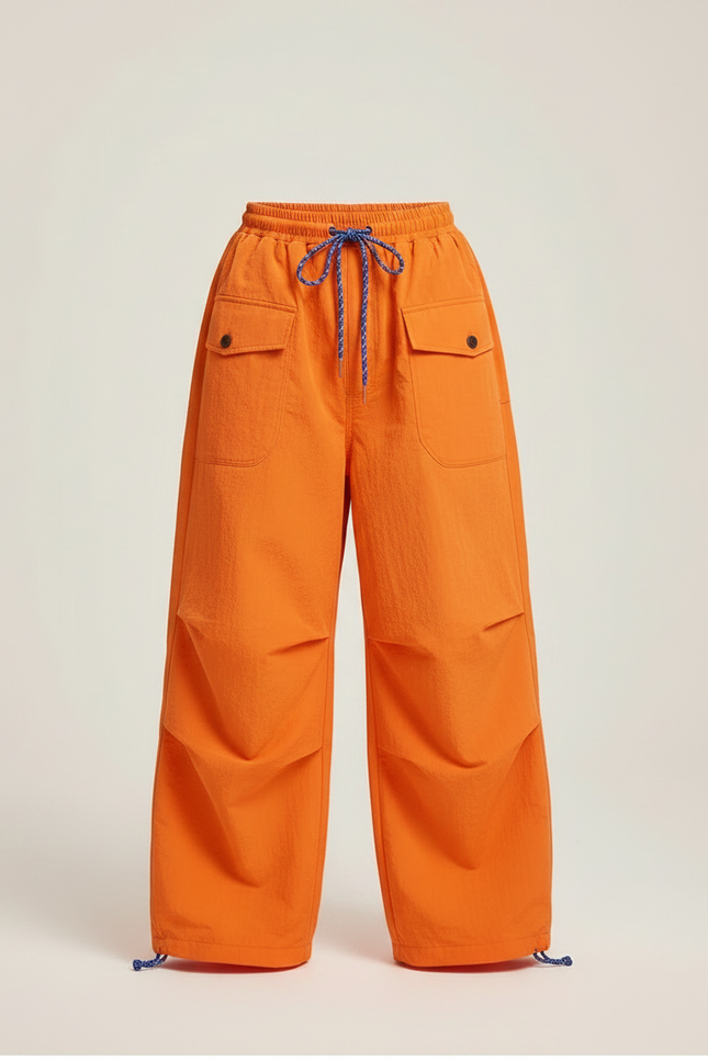 Pantalon Parachute Orange Ample Cargo Enfant Décontracté Tissu Tech - Polyester - vue 3
