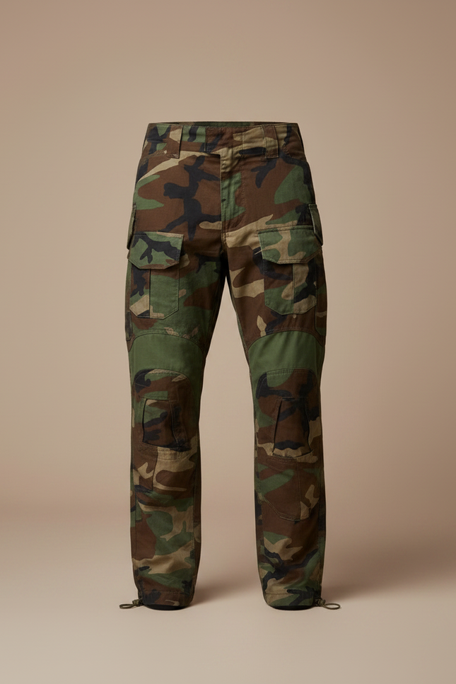 Pantalon Parachute Camouflage Militaire Cargo Ample Homme - Multicolore Toile - vue 3