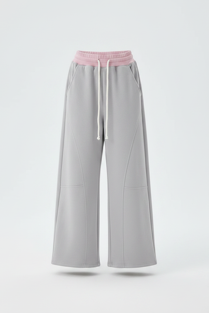 Pantalon Parachute Gris Ample Cordon Sport Fille - Molleton - vue 3