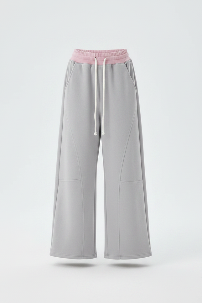 Pantalon Parachute Gris Ample Cordon Sport Fille - Molleton - vue 3