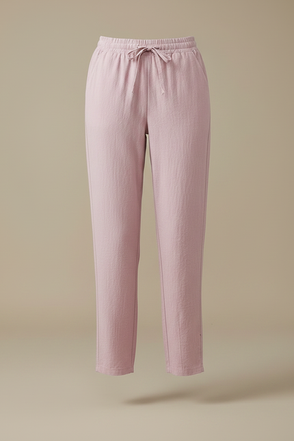 Pantalon Parachute Rose Lin Fluide Casual Femme - vue 3