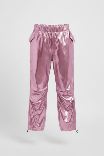 Pantalon Parachute Garçon Resserré Aux Chevilles Nylon - Rose Polyester - vue 3
