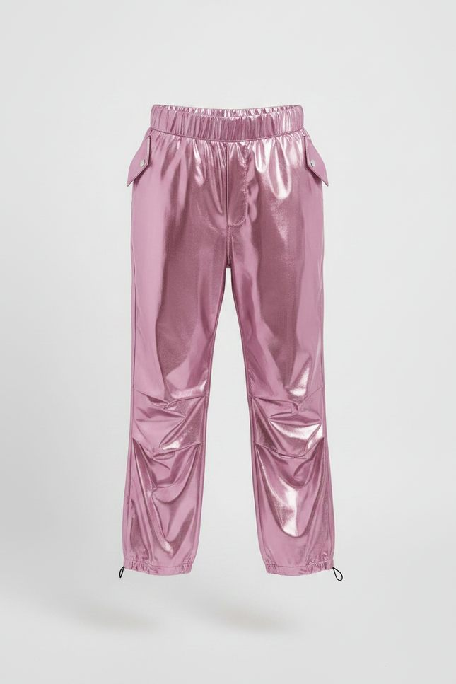 Pantalon Parachute Garçon Resserré Aux Chevilles Nylon - Rose Polyester - vue 3
