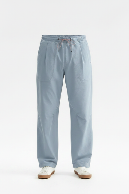 Pantalon Parachute Bleu - Polyester - vue 3