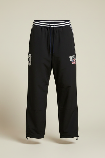 Pantalon Parachute Noir Ample Sport Homme USA - Polyester - vue 3