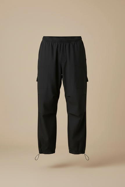 Pantalon Parachute Noir Ample Décontracté Homme - Polyester - vue 3