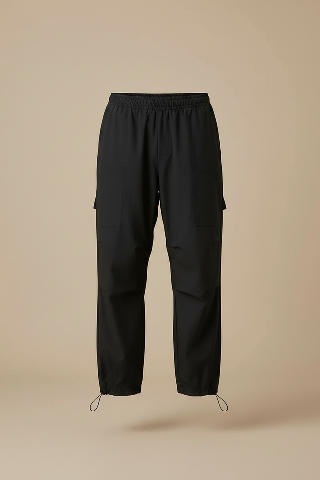 Pantalon Parachute Noir Ample Décontracté Homme - Polyester - vue 3