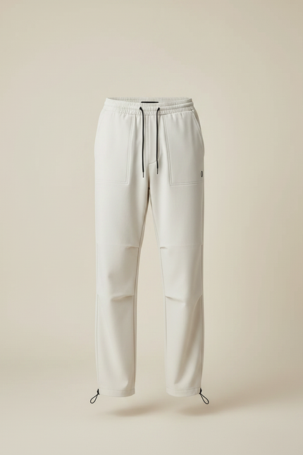 Pantalon Parachute Crème Ample Décontracté Cordon Homme - Beige Polyester - vue 3