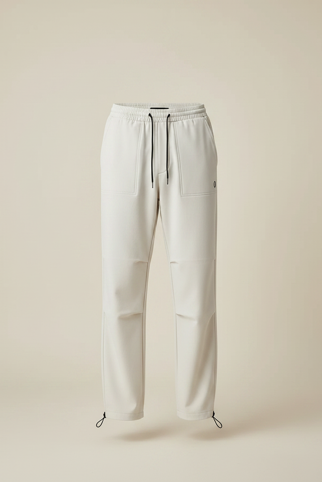 Pantalon Parachute Crème Ample Décontracté Cordon Homme - Beige Polyester - vue 3
