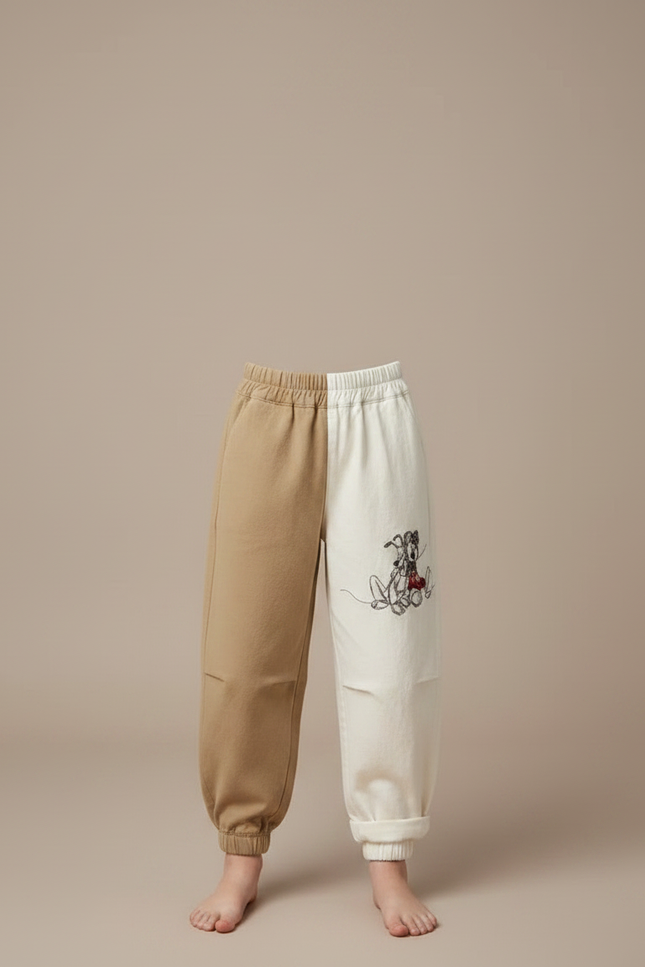 Pantalon Parachute Fille Beige Baggy - Multicolore Molleton - vue 3
