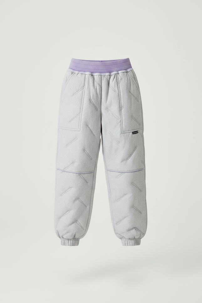 Pantalon Parachute Fille Gris Resserré Aux Chevilles Nylon Streetwear - Polyester - vue 3
