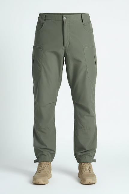 Pantalon Parachute Vert Cargo Tactique Léger Homme - Kaki Polyester - vue 3