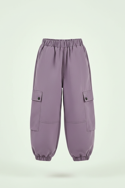 Pantalon Parachute Cargo Ample Violet Fille - Polyester - vue 3