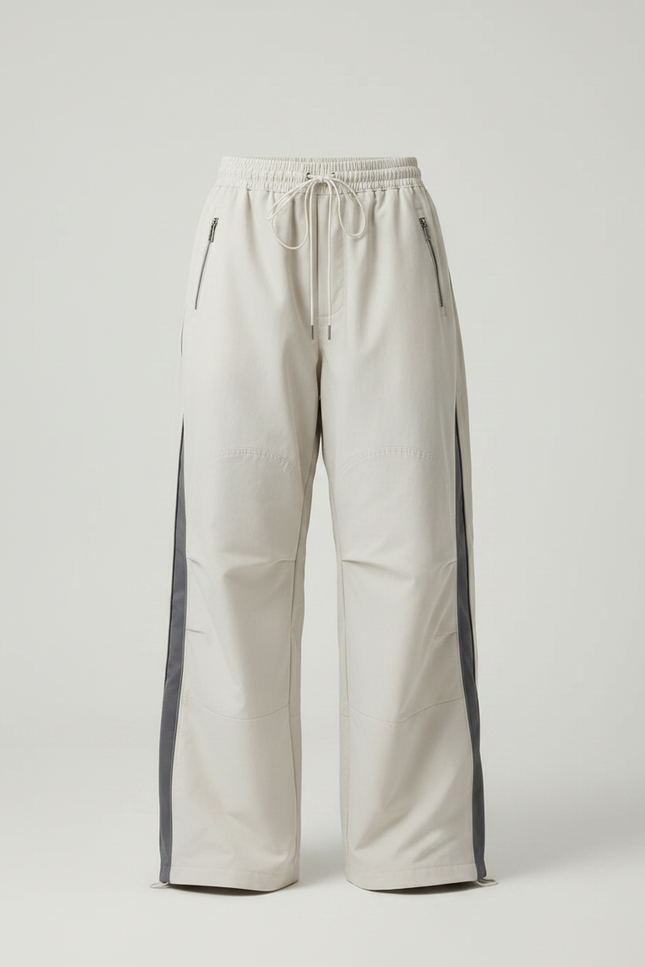 Pantalon Parachute Beige Ample Cargo Fluide Femme - Polyester - vue 3