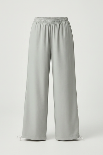 Pantalon Parachute Fille Gris Resserré Aux Chevilles - Polyester - vue 3
