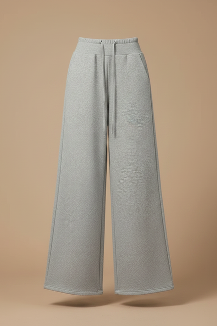 Pantalon Parachute Gris Ample Cordon Décontracté Doux - Molleton - vue 3