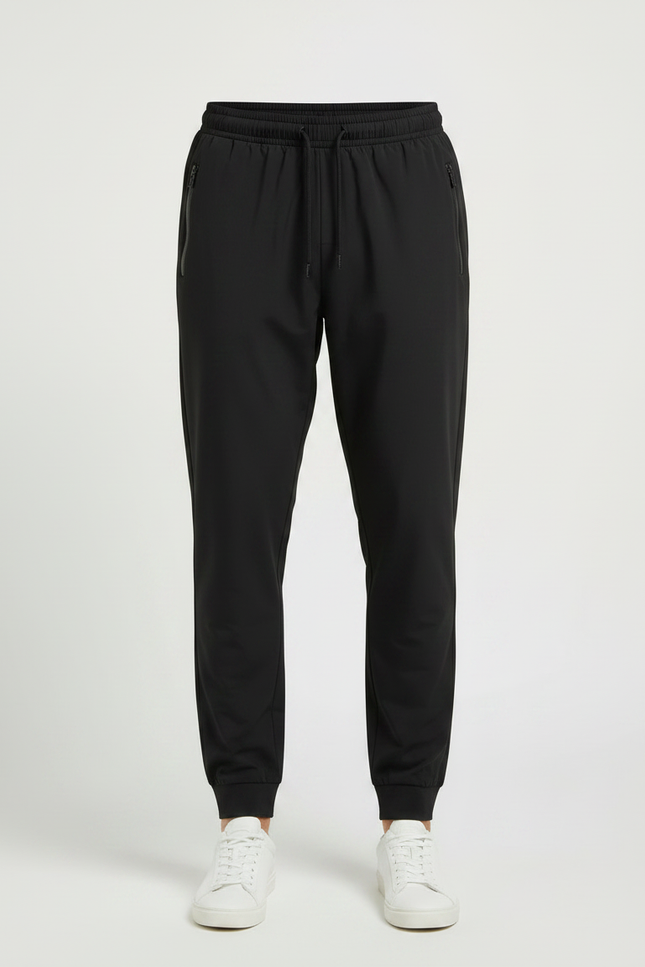 Pantalon Parachute Noir Homme Cordon Sport Ample - Polyester - vue 3