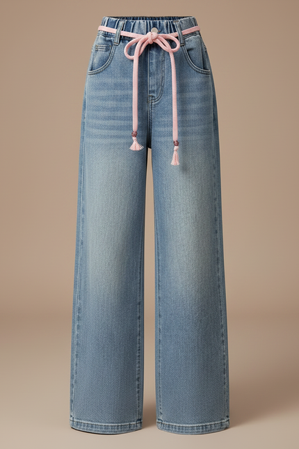 Pantalon Parachute Jean Ample Fille Décontracté - Bleu - vue 3