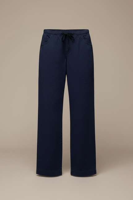 Pantalon Parachute Marine Ample Cordon Décontracté - Toile - vue 3