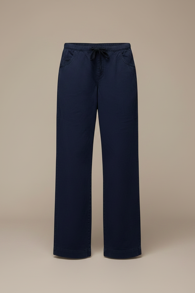 Pantalon Parachute Marine Ample Cordon Décontracté - Toile - vue 3
