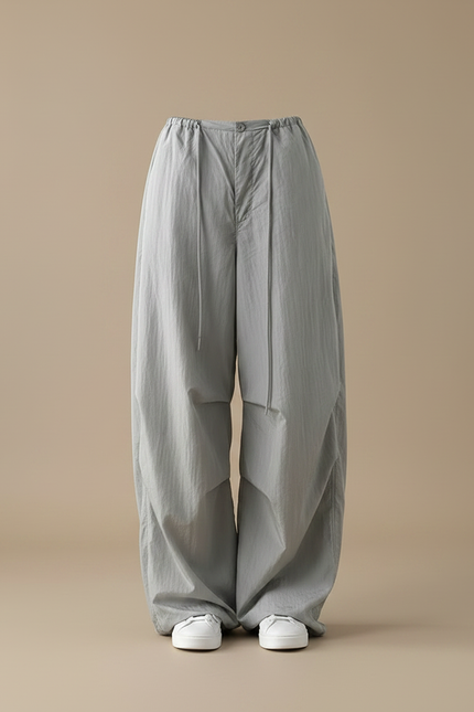 Pantalon Parachute Femme Gris Baggy Nylon - Polyester - vue 3