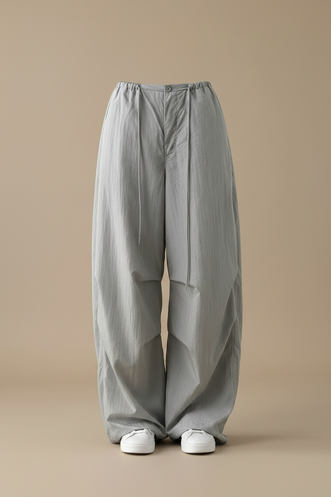 Pantalon Parachute Femme Gris Baggy Nylon - Polyester - vue 3