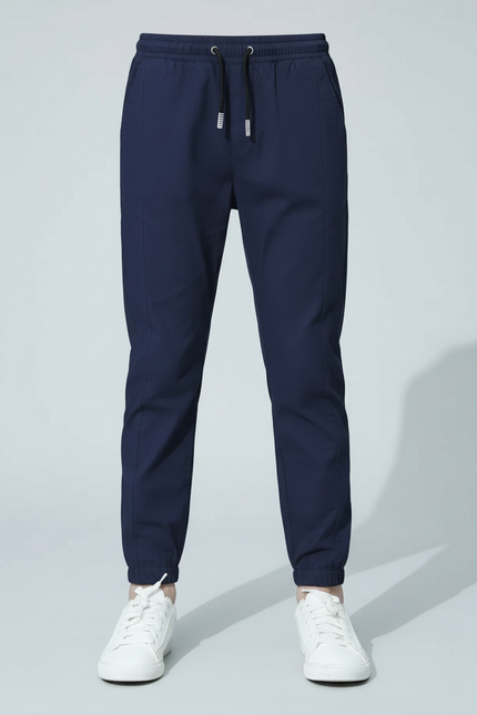 Pantalon Parachute Marine Cordon Décontracté Coton - vue 2