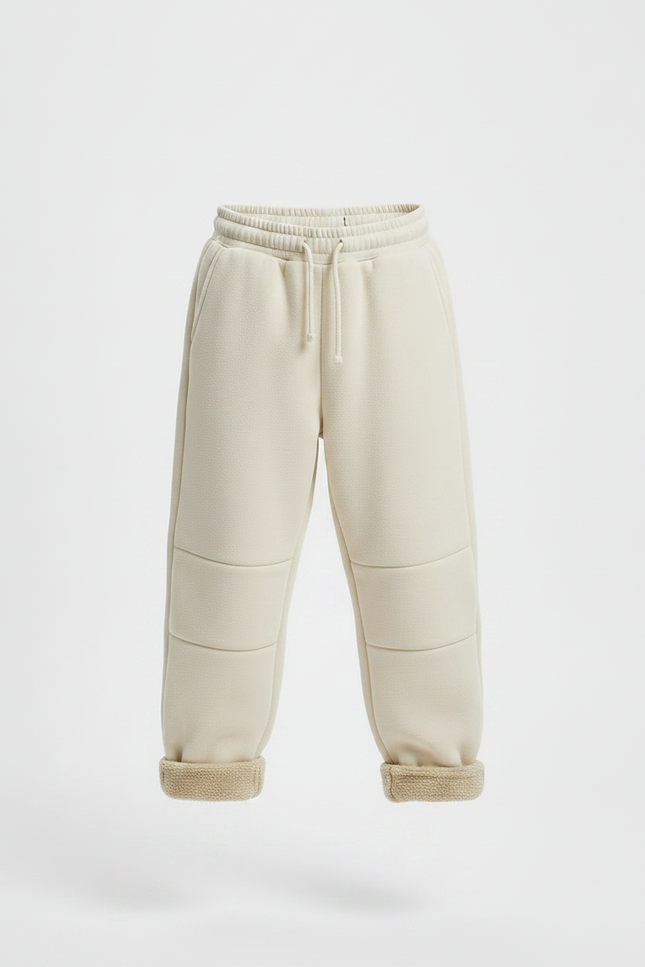 Pantalon Parachute Beige Ample Polaire Enfant Doux - Molleton - vue 3