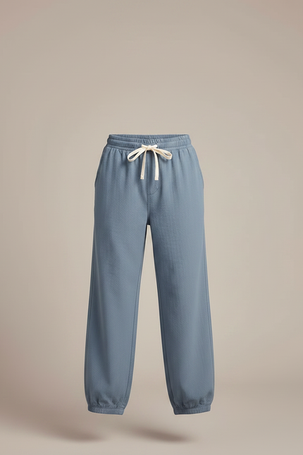 Pantalon Parachute Garçon Resserré Aux Chevilles Toile Streetwear - Bleu Lin - vue 3