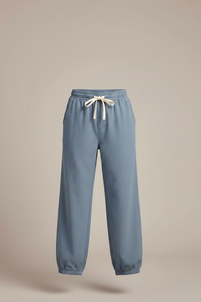 Pantalon Parachute Garçon Resserré Aux Chevilles Toile Streetwear - Bleu Lin - vue 3