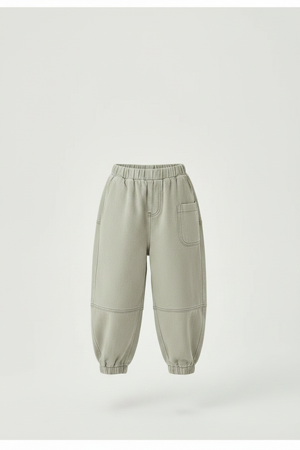 Pantalon Parachute Kaki Ample Décontracté Enfant Coton - Molleton - vue 3