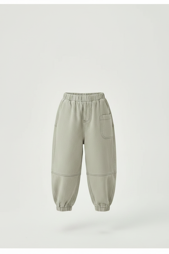 Pantalon Parachute Kaki Ample Décontracté Enfant Coton - Molleton - vue 3