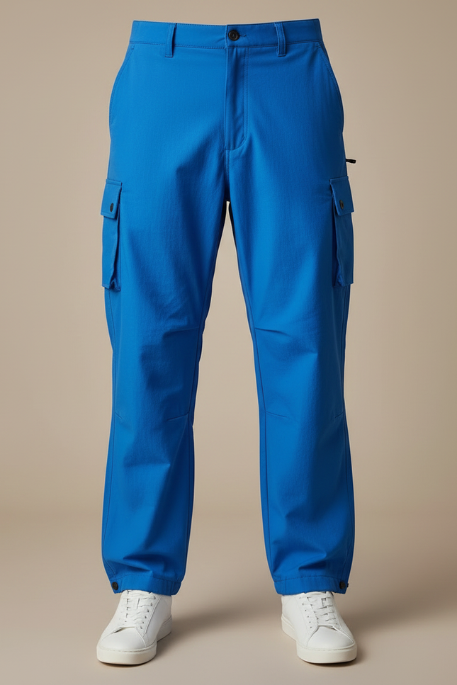 Pantalon Parachute Bleu Électrique Ample Cargo Homme - Polyester - vue 3
