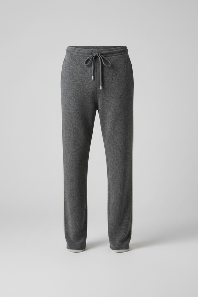 Pantalon Parachute Gris Laine Ample Décontracté Homme - vue 3