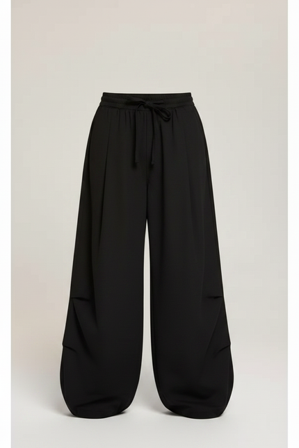 Pantalon Parachute Noir Ample Enfant Cordon Confort - Polyester - vue 3