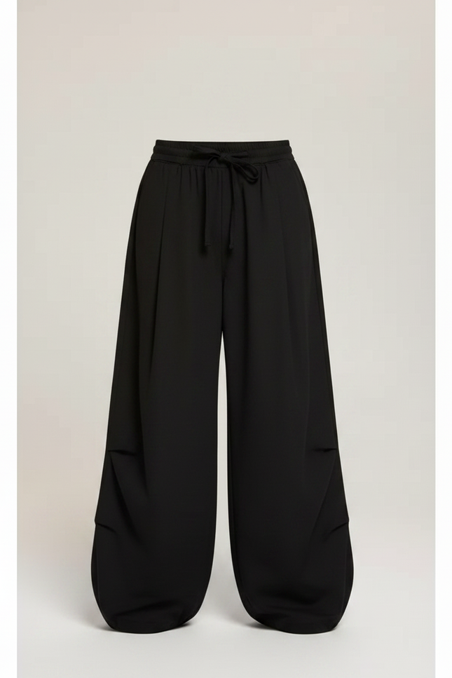 Pantalon Parachute Noir Ample Enfant Cordon Confort - Polyester - vue 3