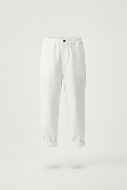 Pantalon Parachute Blanc Coton Ample Enfant Décontracté - vue 3