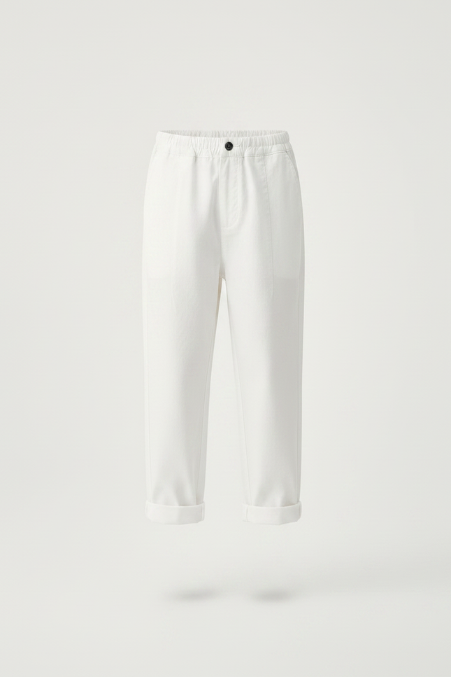 Pantalon Parachute Blanc Coton Ample Enfant Décontracté - vue 3