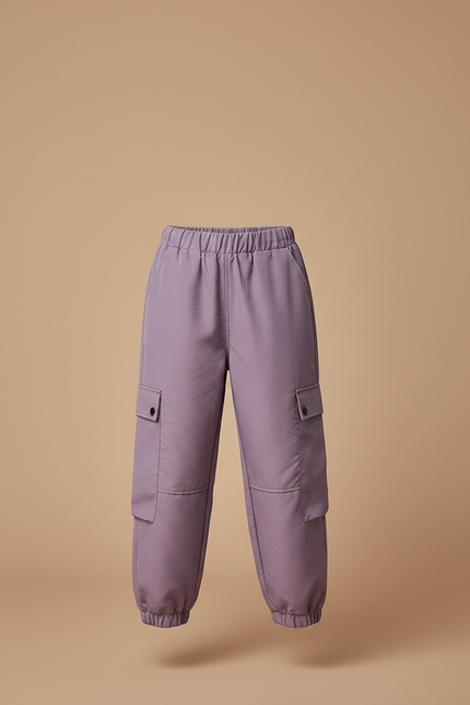 Pantalon Parachute Violet Cargo Ample Enfant Doux - Polyester - vue 3