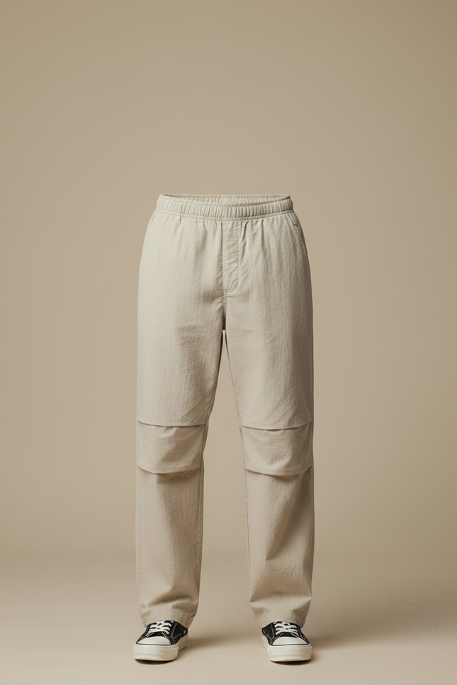 Pantalon Parachute Beige Ample Décontracté Homme Léger - Toile - vue 3