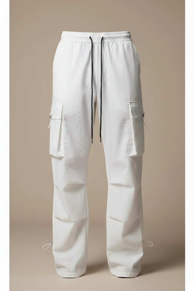 Pantalon Parachute Blanc - Polyester - vue 3