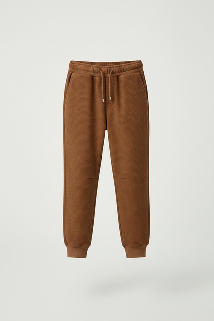 Pantalon Parachute Marron Côtelé Ample Confortable Garçon - Cordé - vue 3