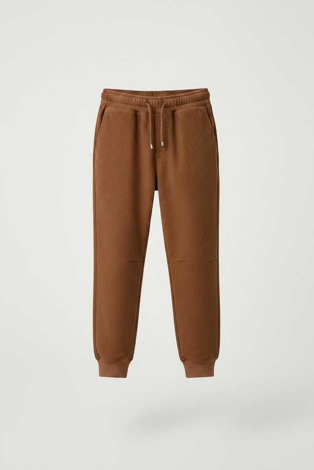 Pantalon Parachute Marron Côtelé Ample Confortable Garçon - Cordé - vue 3